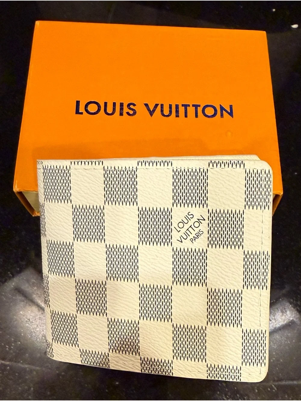 Louis Vuitton Tribute Customized Bifold Wallet | Cream/Black